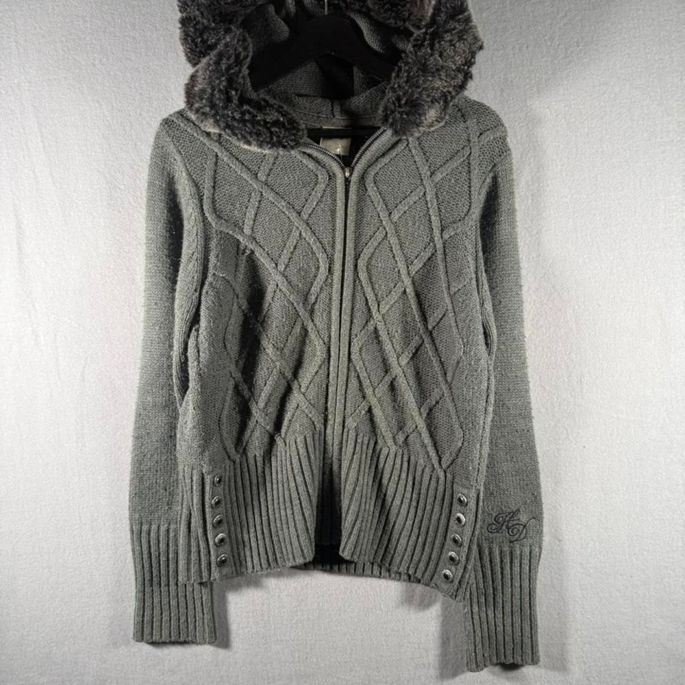 Women's Vintage Y2K Harley Davidson Fur Hood Zip Up Jacket Femme Large
